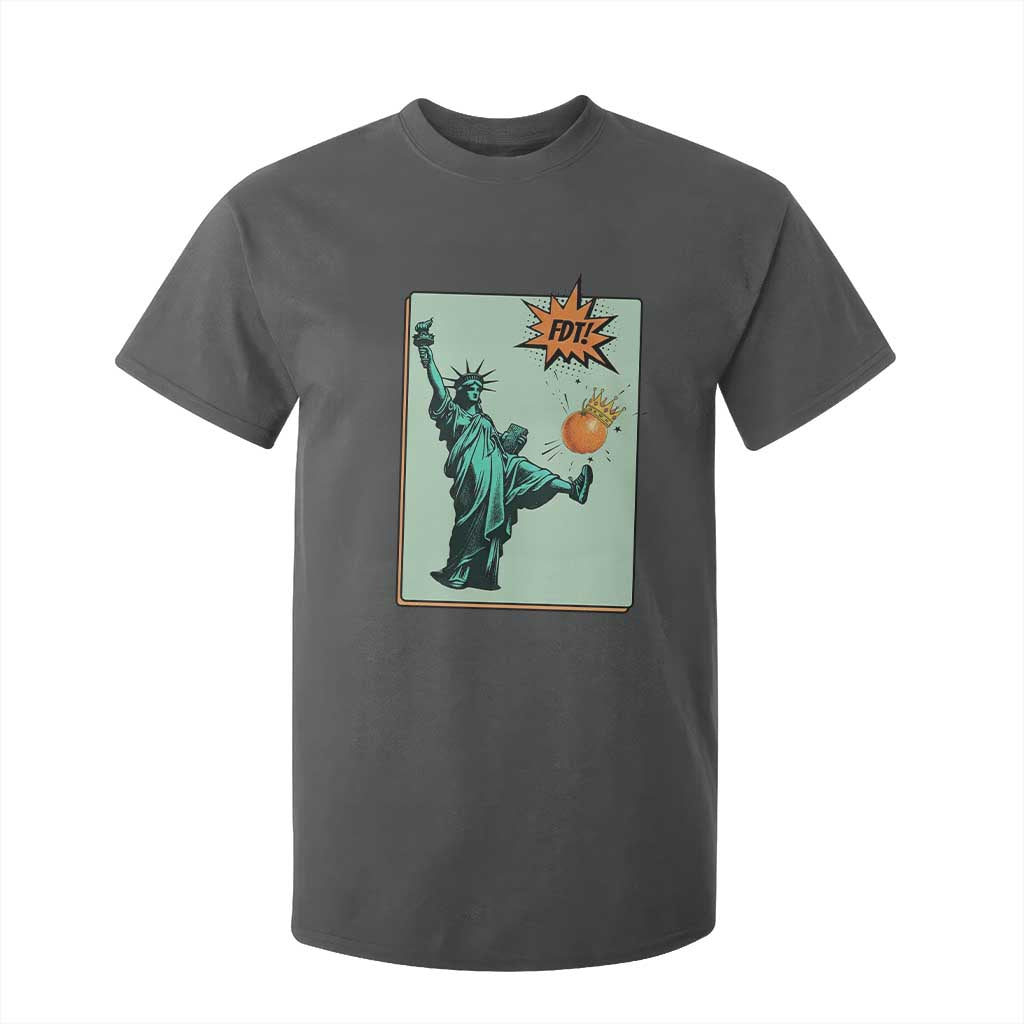 No Kings T Shirt For Kid Statue of Liberty Political Protest TS14 Dark Heather Print Your Wear