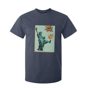 No Kings T Shirt For Kid Statue of Liberty Political Protest TS14 Navy Print Your Wear