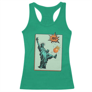 No Kings Racerback Tank Top Statue of Liberty Political Protest TS14 Irish Green Print Your Wear