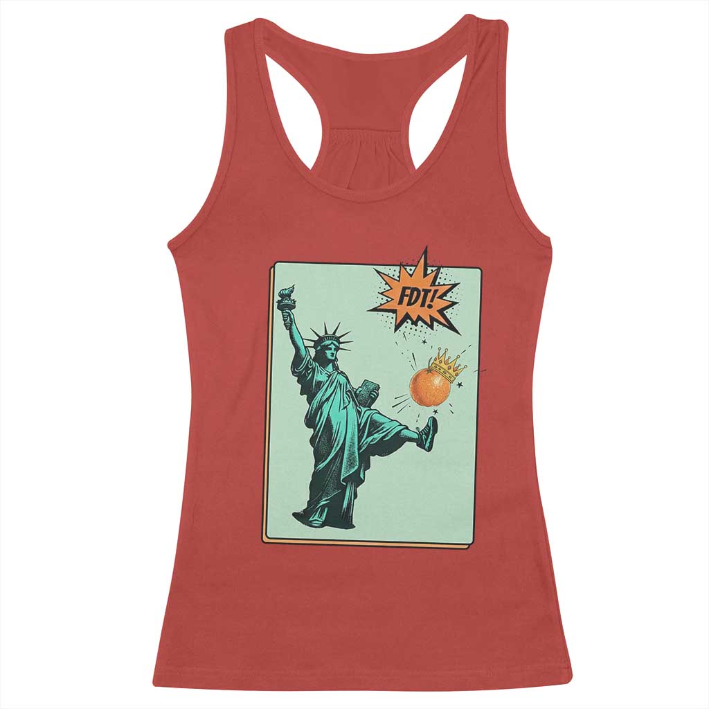 No Kings Racerback Tank Top Statue of Liberty Political Protest TS14 Red Print Your Wear