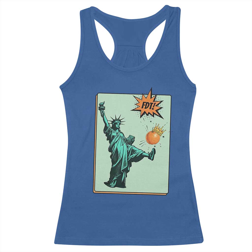 No Kings Racerback Tank Top Statue of Liberty Political Protest TS14 Royal Blue Print Your Wear