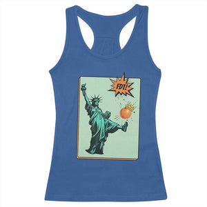 No Kings Racerback Tank Top Statue of Liberty Political Protest TS14 Royal Blue Print Your Wear