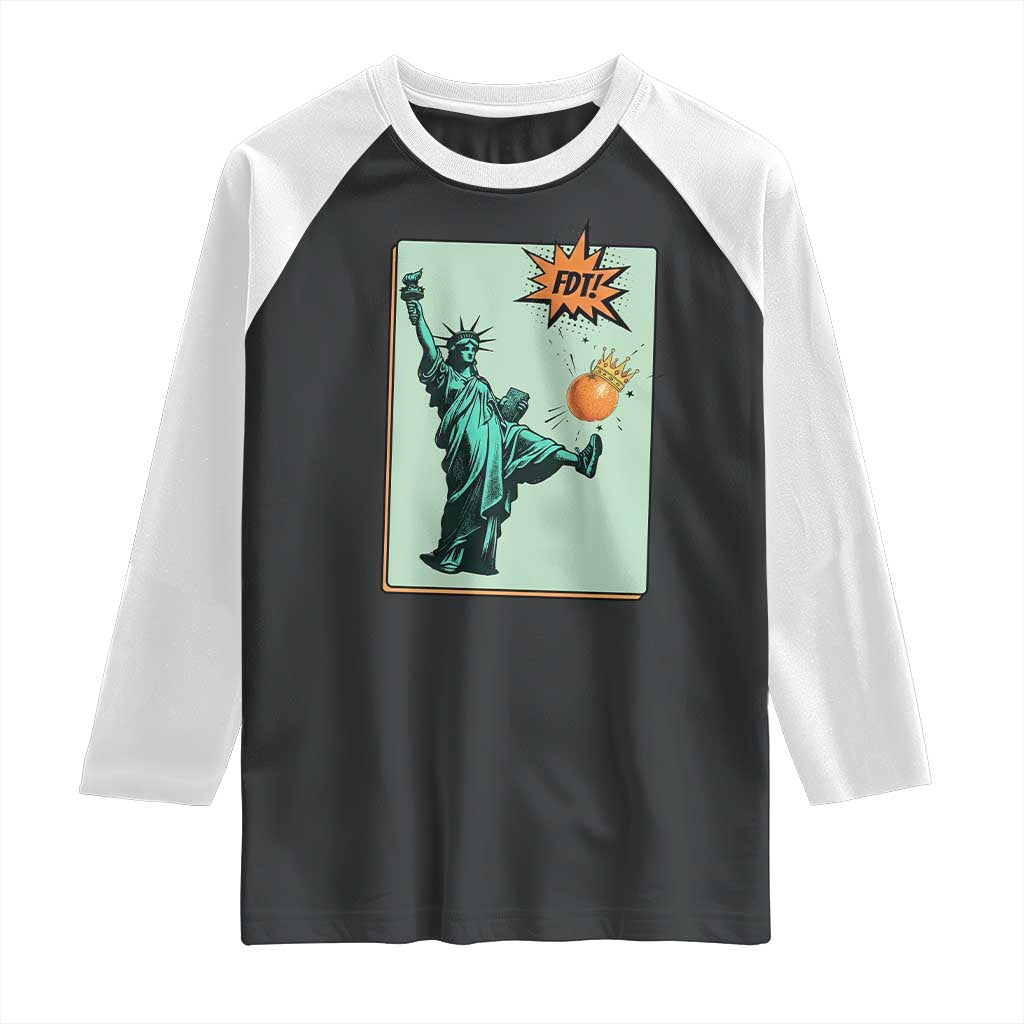 No Kings Raglan Shirt Statue of Liberty Political Protest TS14 Black White Print Your Wear