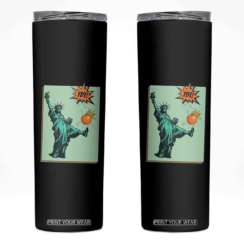 No Kings Skinny Tumbler Statue of Liberty Political Protest TS14 Black Print Your Wear