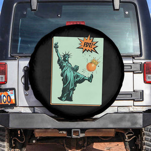 No Kings Spare Tire Cover Statue of Liberty Political Protest TS14 No hole Black Print Your Wear