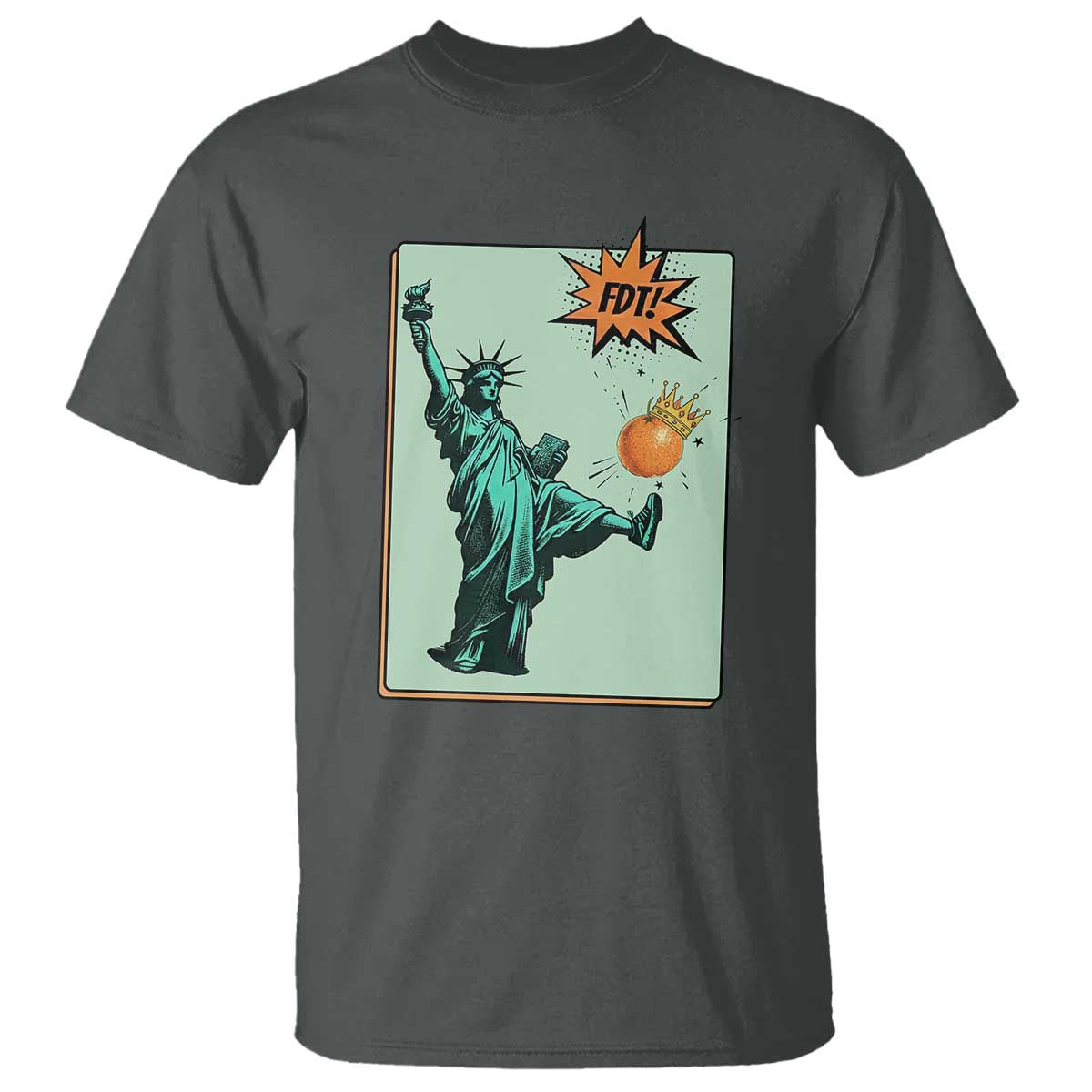 No Kings T Shirt Statue of Liberty Political Protest TS14 Dark Heather Print Your Wear