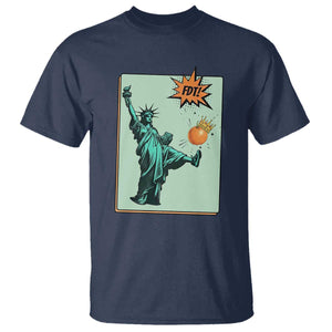 No Kings T Shirt Statue of Liberty Political Protest TS14 Navy Print Your Wear