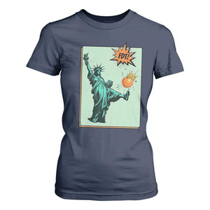 No Kings T Shirt For Women Statue of Liberty Political Protest TS14 Navy Print Your Wear
