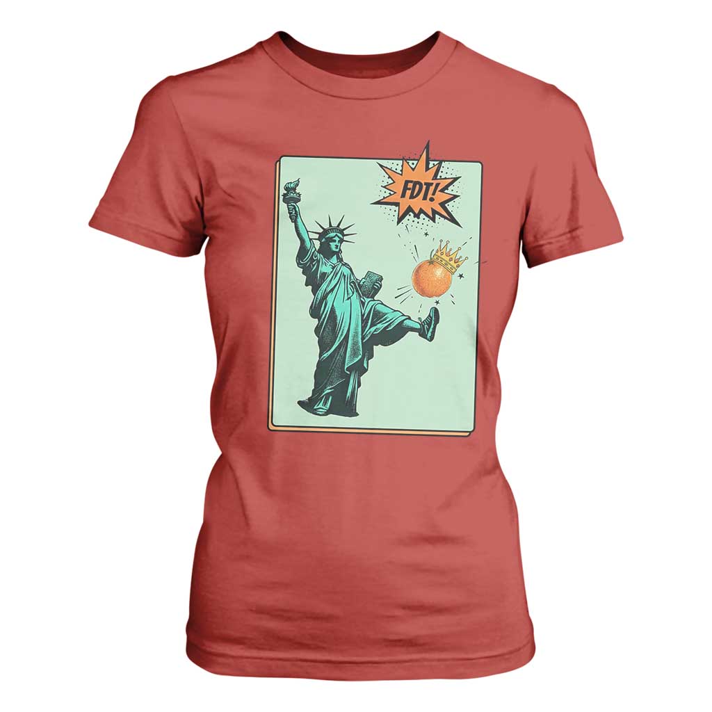 No Kings T Shirt For Women Statue of Liberty Political Protest TS14 Red Print Your Wear