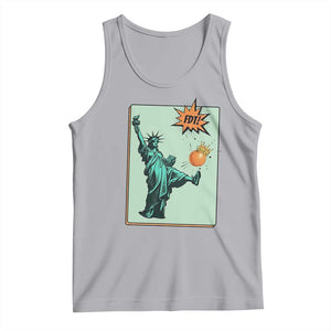 No Kings Tank Top Statue of Liberty Political Protest TS14 Athletic Heather Print Your Wear