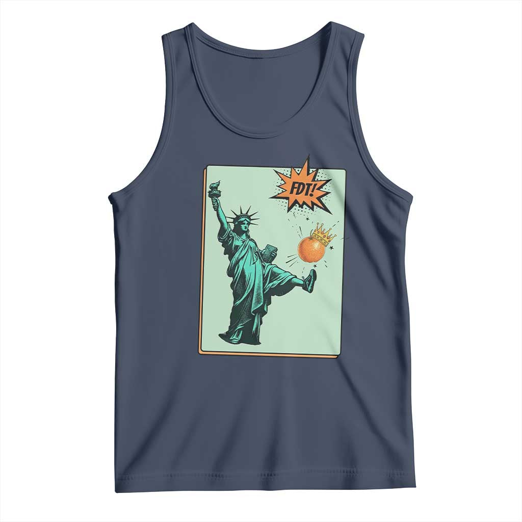 No Kings Tank Top Statue of Liberty Political Protest TS14 Navy Print Your Wear