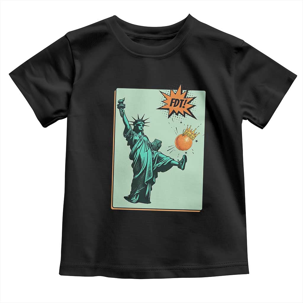 No Kings Toddler T Shirt Statue of Liberty Political Protest TS14 Black Print Your Wear