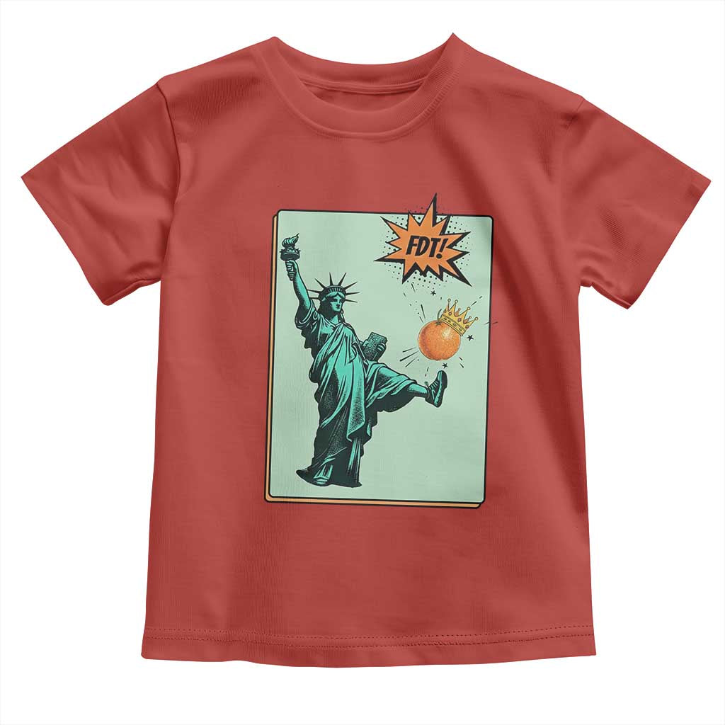 No Kings Toddler T Shirt Statue of Liberty Political Protest TS14 Red Print Your Wear