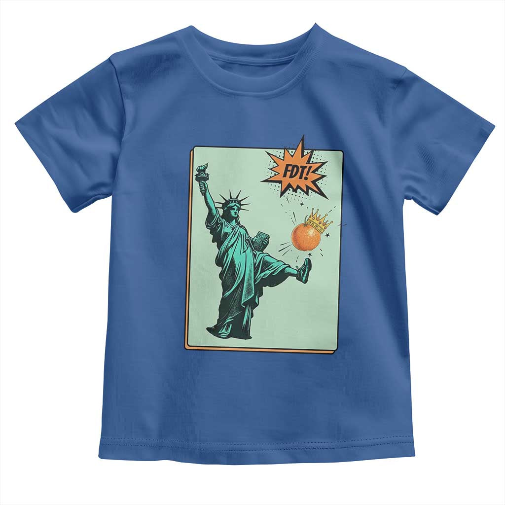 No Kings Toddler T Shirt Statue of Liberty Political Protest TS14 Royal Blue Print Your Wear