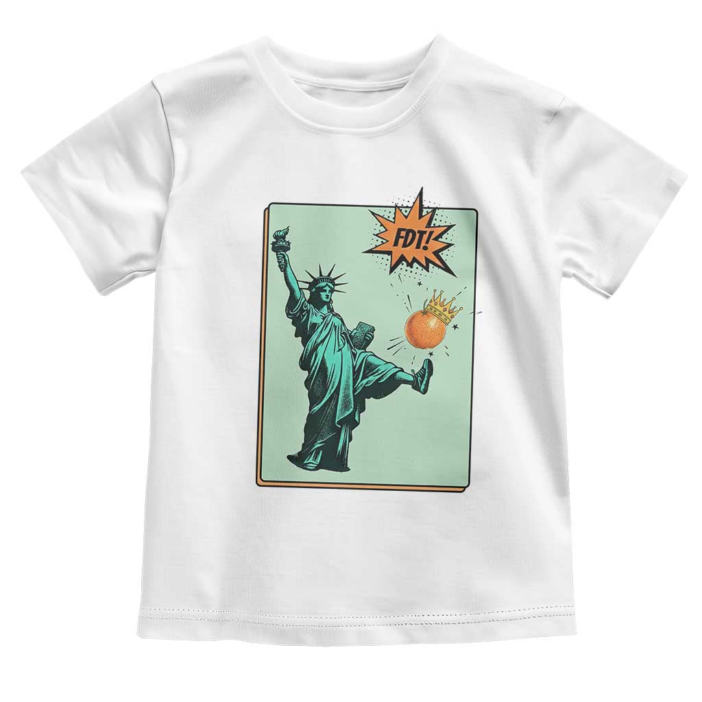 No Kings Toddler T Shirt Statue of Liberty Political Protest TS14 White Print Your Wear