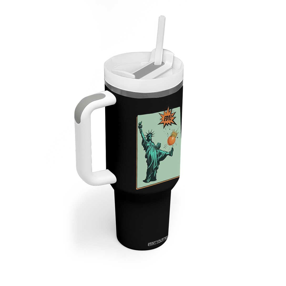 No Kings Tumbler With Handle Statue of Liberty Political Protest TS14 Print Your Wear