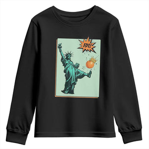 No Kings Youth Sweatshirt Statue of Liberty Political Protest TS14 Black Print Your Wear