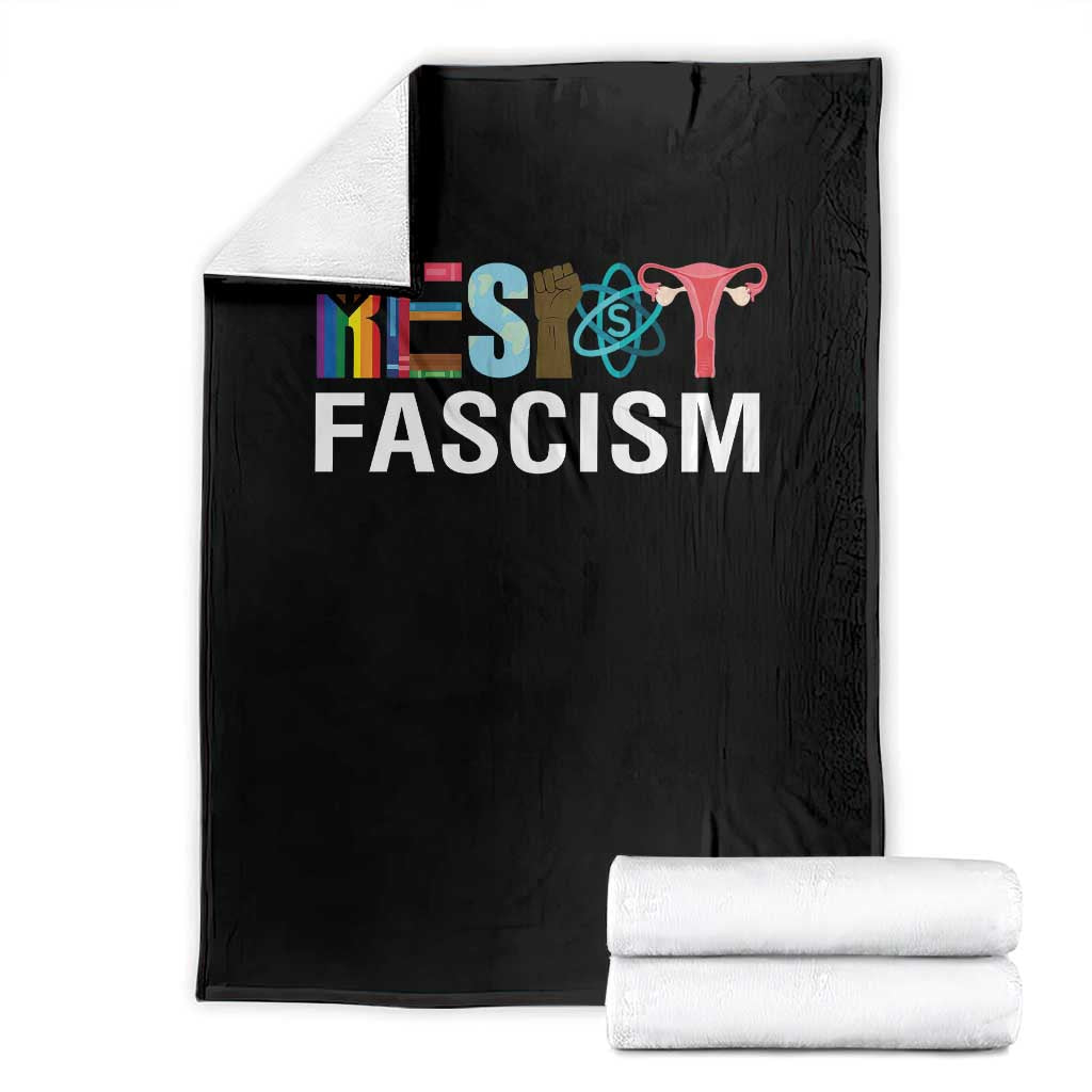 Resist Fascism Protest Throw Blanket Anti Trump Political Activist TS14 Black Print Your Wear