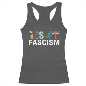 Resist Fascism Protest Racerback Tank Top Anti Trump Political Activist TS14 Dark Heather Print Your Wear