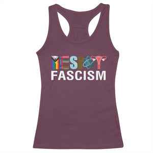 Resist Fascism Protest Racerback Tank Top Anti Trump Political Activist TS14 Maroon Print Your Wear