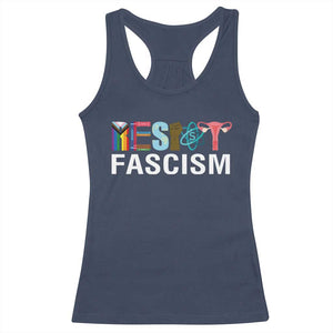 Resist Fascism Protest Racerback Tank Top Anti Trump Political Activist TS14 Navy Print Your Wear