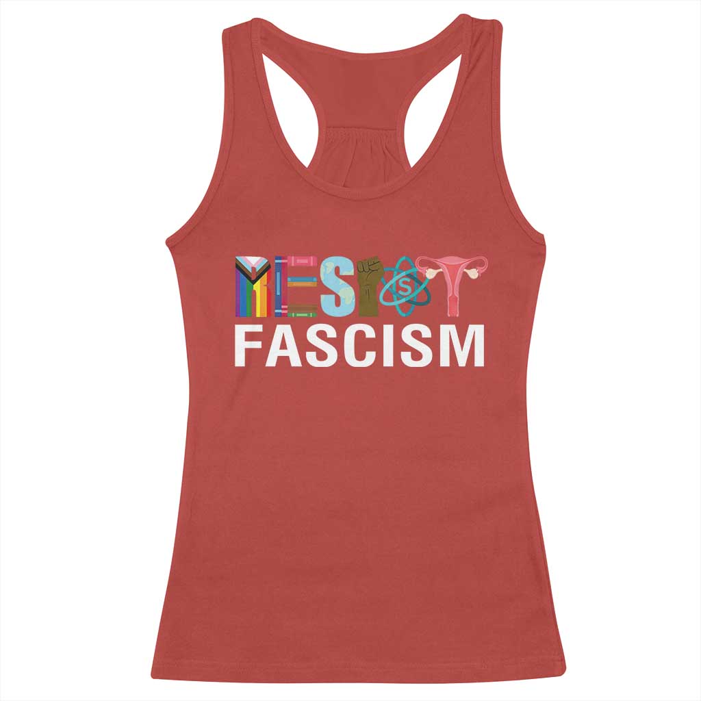 Resist Fascism Protest Racerback Tank Top Anti Trump Political Activist TS14 Red Print Your Wear