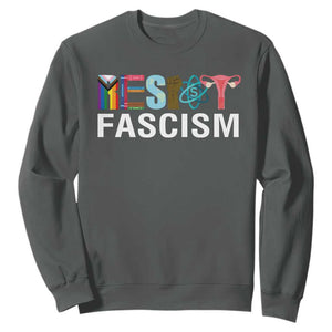 Resist Fascism Protest Sweatshirt Anti Trump Political Activist TS14 Dark Heather Print Your Wear