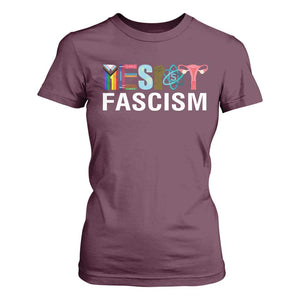 Resist Fascism Protest T Shirt For Women Anti Trump Political Activist TS14 Maroon Print Your Wear