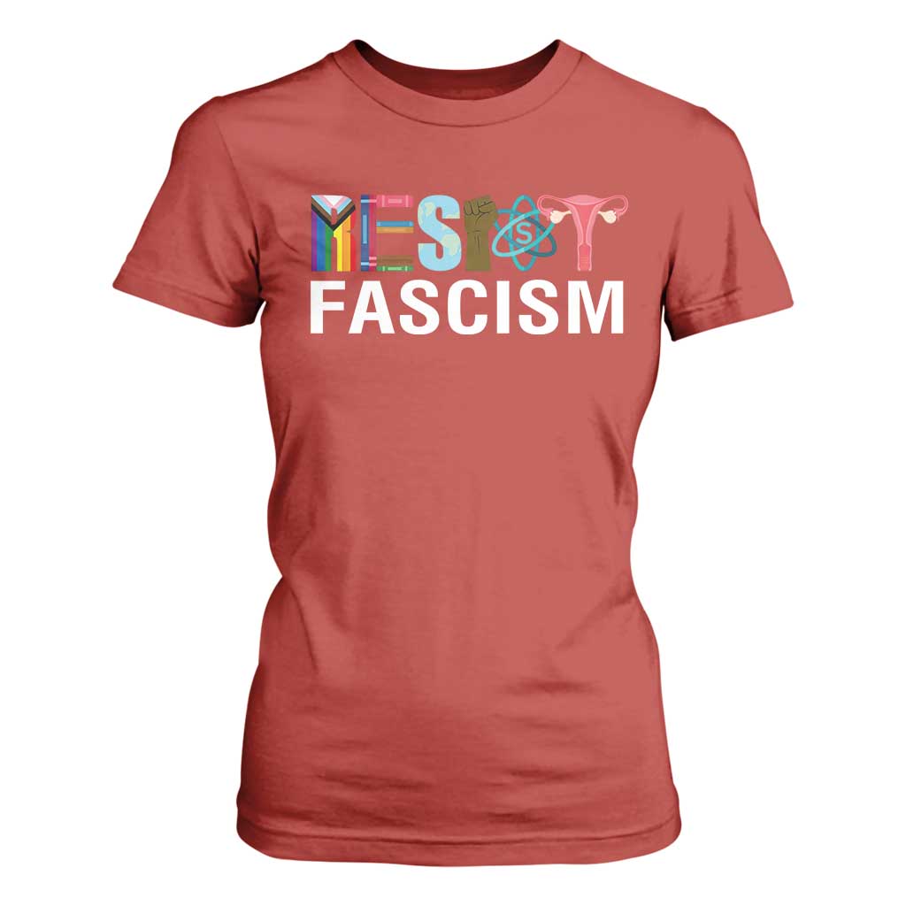 Resist Fascism Protest T Shirt For Women Anti Trump Political Activist TS14 Red Print Your Wear