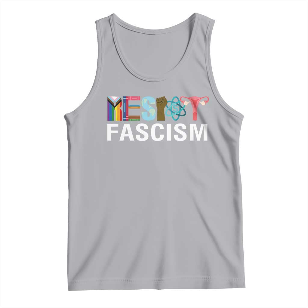 Resist Fascism Protest Tank Top Anti Trump Political Activist TS14 Athletic Heather Print Your Wear