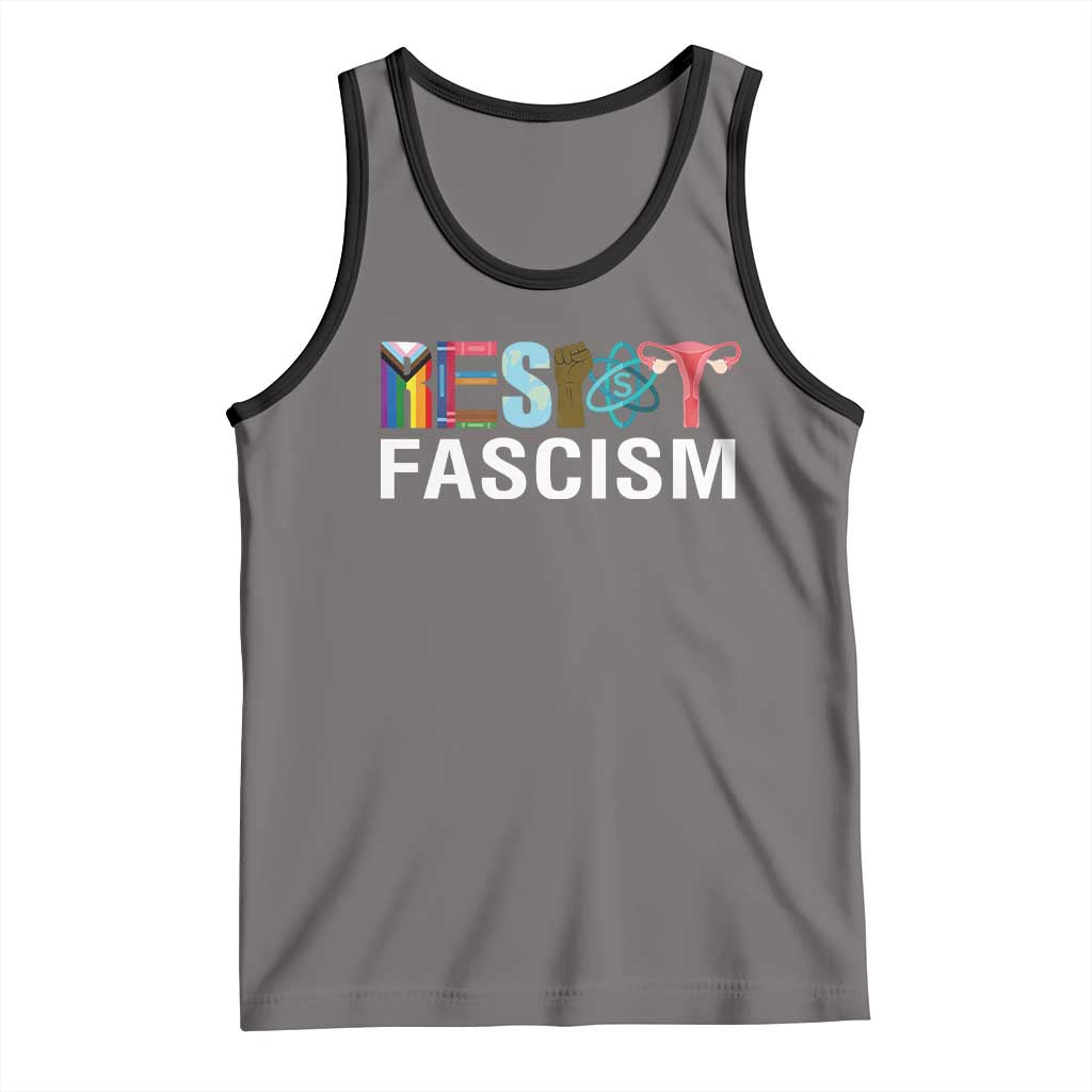 Resist Fascism Protest Tank Top Anti Trump Political Activist TS14 Deep Heather Black Print Your Wear