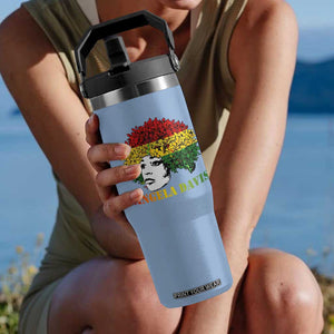 Angela Davis Flip Straw Tumbler Black History Month TS14 One Size: 30 oz Light Blue Print Your Wear