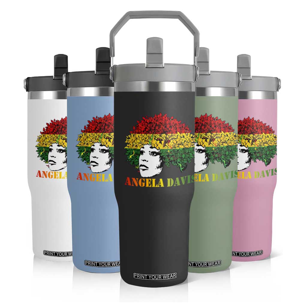 Angela Davis Flip Straw Tumbler Black History Month TS14 Print Your Wear