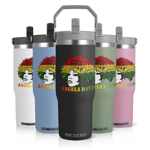 Angela Davis Flip Straw Tumbler Black History Month TS14 Print Your Wear