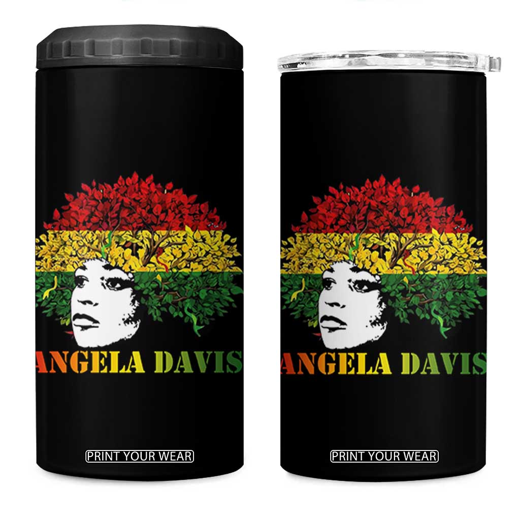 Angela Davis 4 in 1 Can Cooler Tumbler Black History Month TS14 One Size: 16 oz Black Print Your Wear