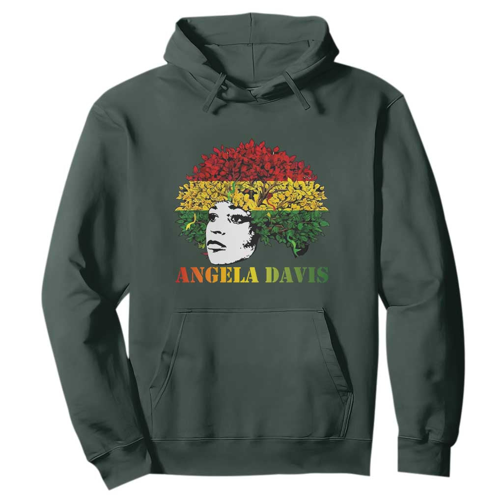 Angela Davis Hoodie Black History Month TS14 Dark Forest Green Print Your Wear
