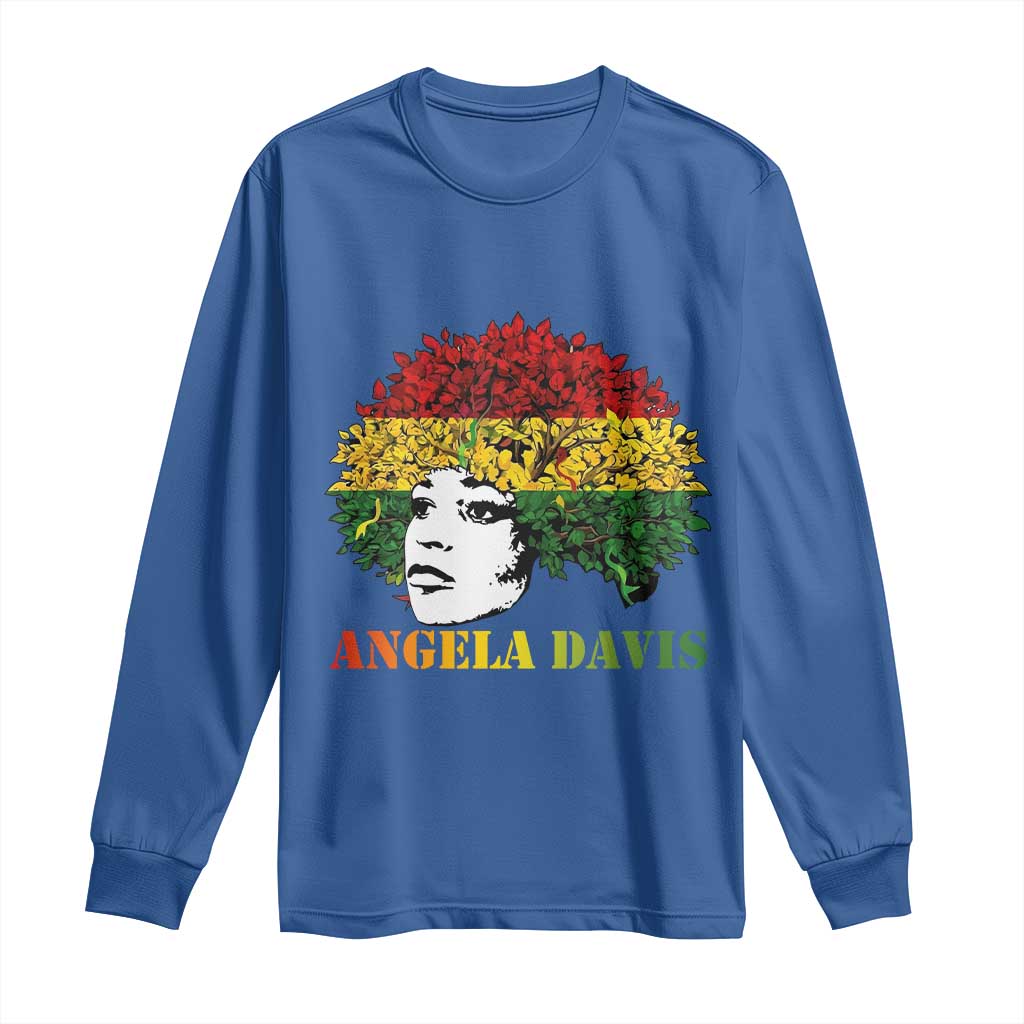 Angela Davis Long Sleeve Shirt Black History Month TS14 Royal Blue Print Your Wear