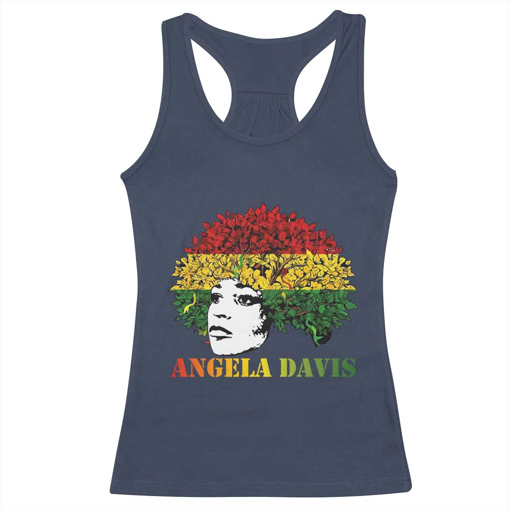 Angela Davis Racerback Tank Top Black History Month TS14 Navy Print Your Wear