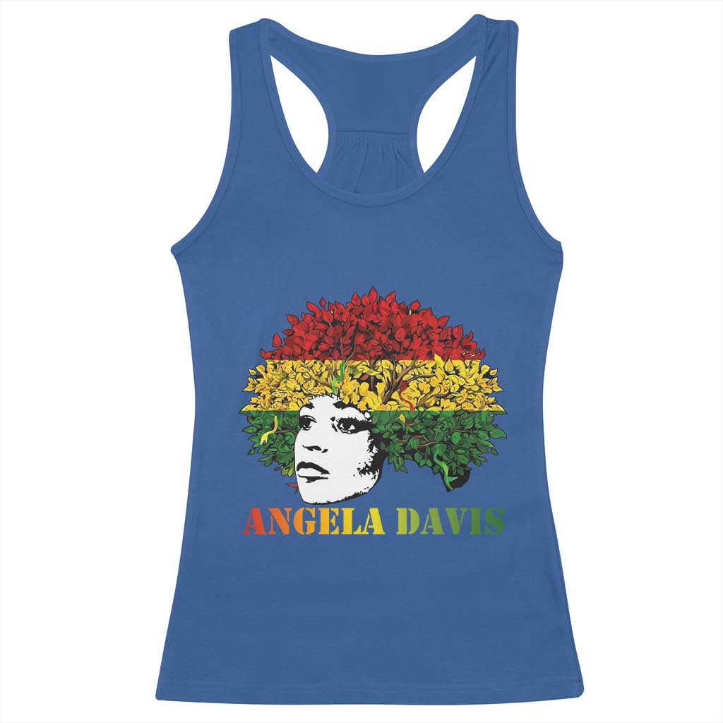 Angela Davis Racerback Tank Top Black History Month TS14 Royal Blue Print Your Wear