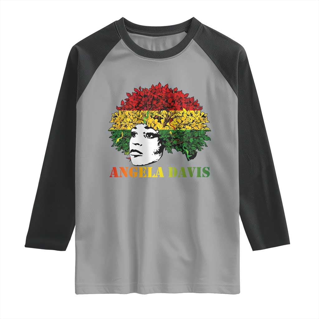 Angela Davis Raglan Shirt Black History Month TS14 Sport Gray Black Print Your Wear