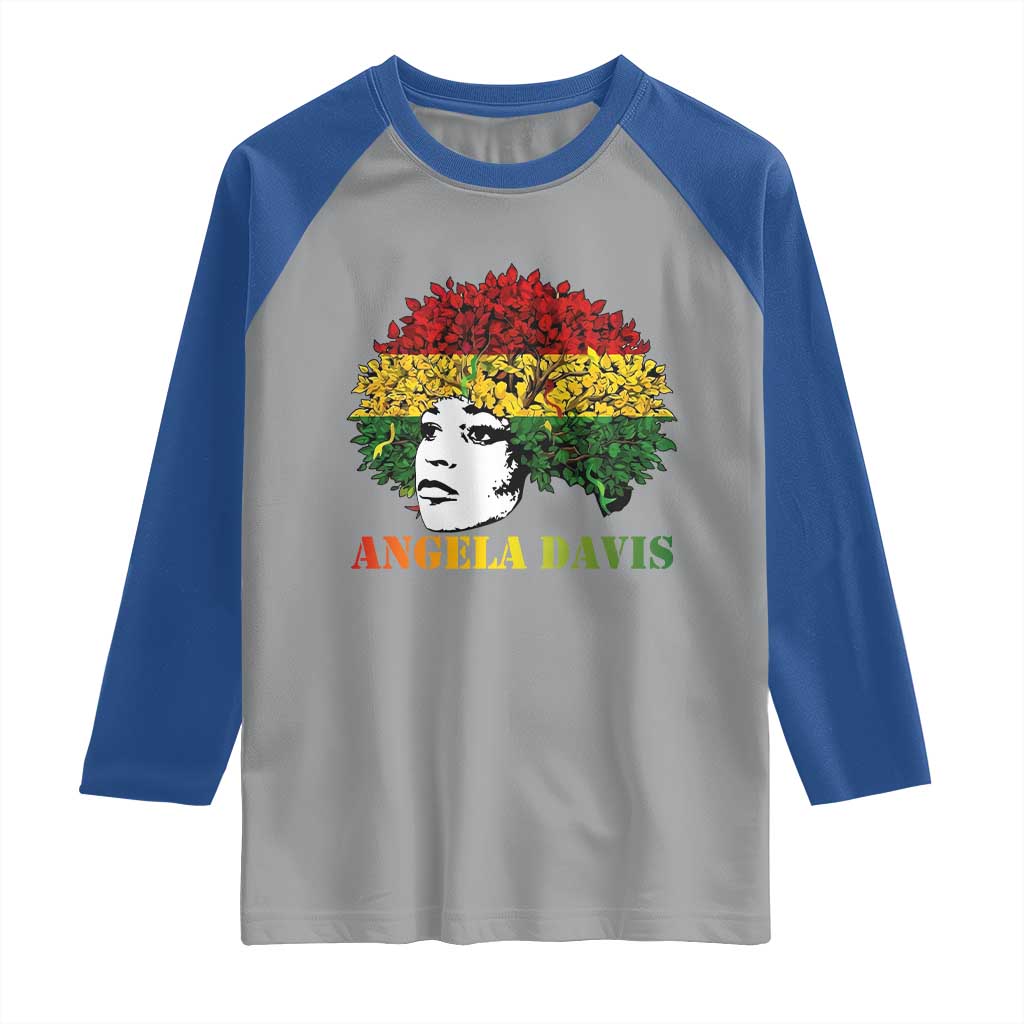 Angela Davis Raglan Shirt Black History Month TS14 Sport Gray Royal Print Your Wear