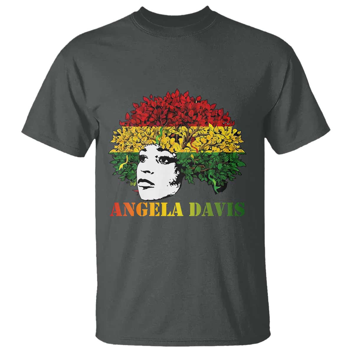 Angela Davis T Shirt Black History Month TS14 Dark Heather Print Your Wear