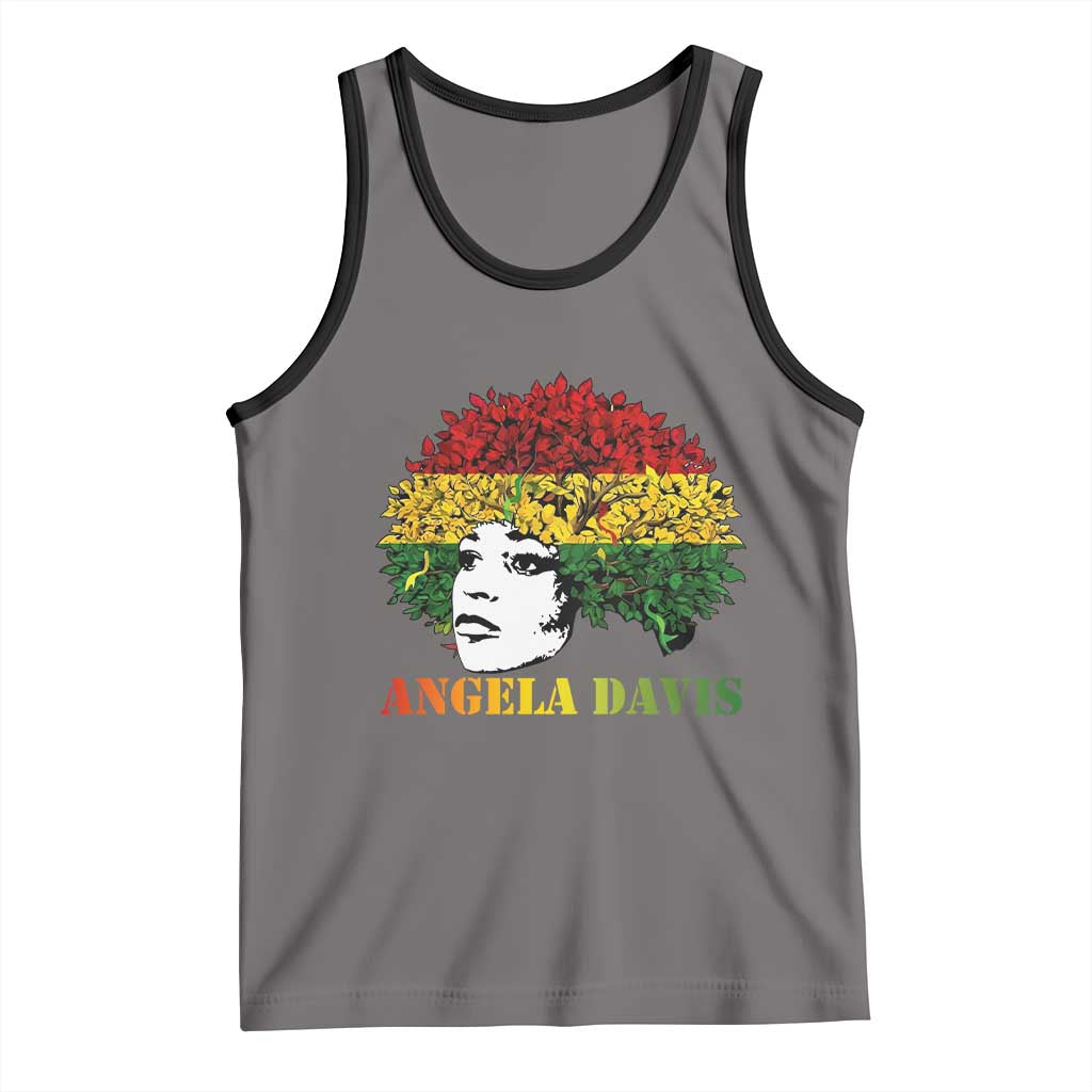 Angela Davis Tank Top Black History Month TS14 Deep Heather Black Print Your Wear