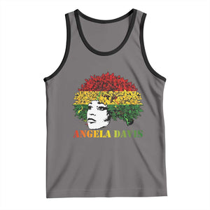 Angela Davis Tank Top Black History Month TS14 Deep Heather Black Print Your Wear