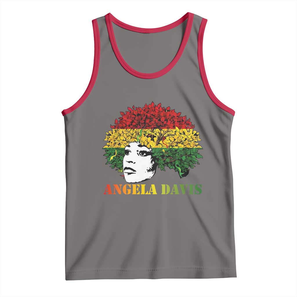 Angela Davis Tank Top Black History Month TS14 Deep Heather Red Print Your Wear