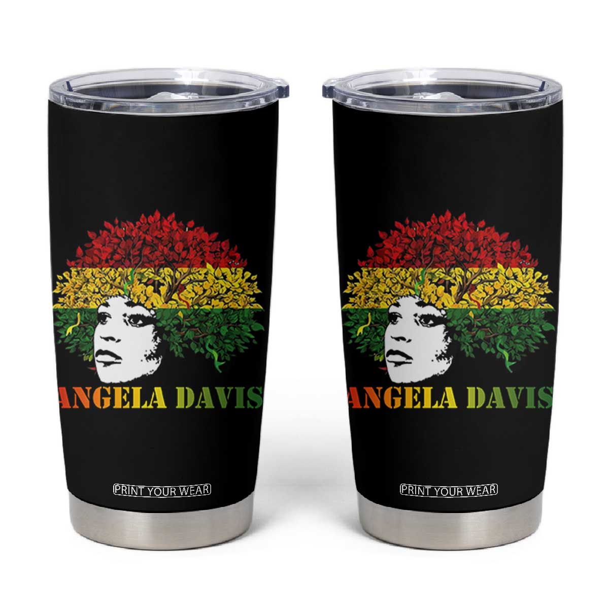 Angela Davis Tumbler Cup Black History Month TS14 Black Print Your Wear