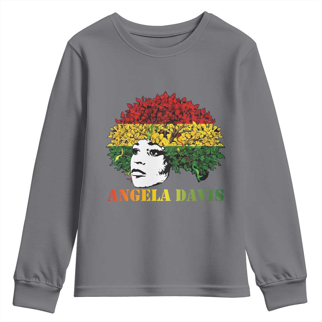 Angela Davis Youth Sweatshirt Black History Month TS14 Charcoal Print Your Wear