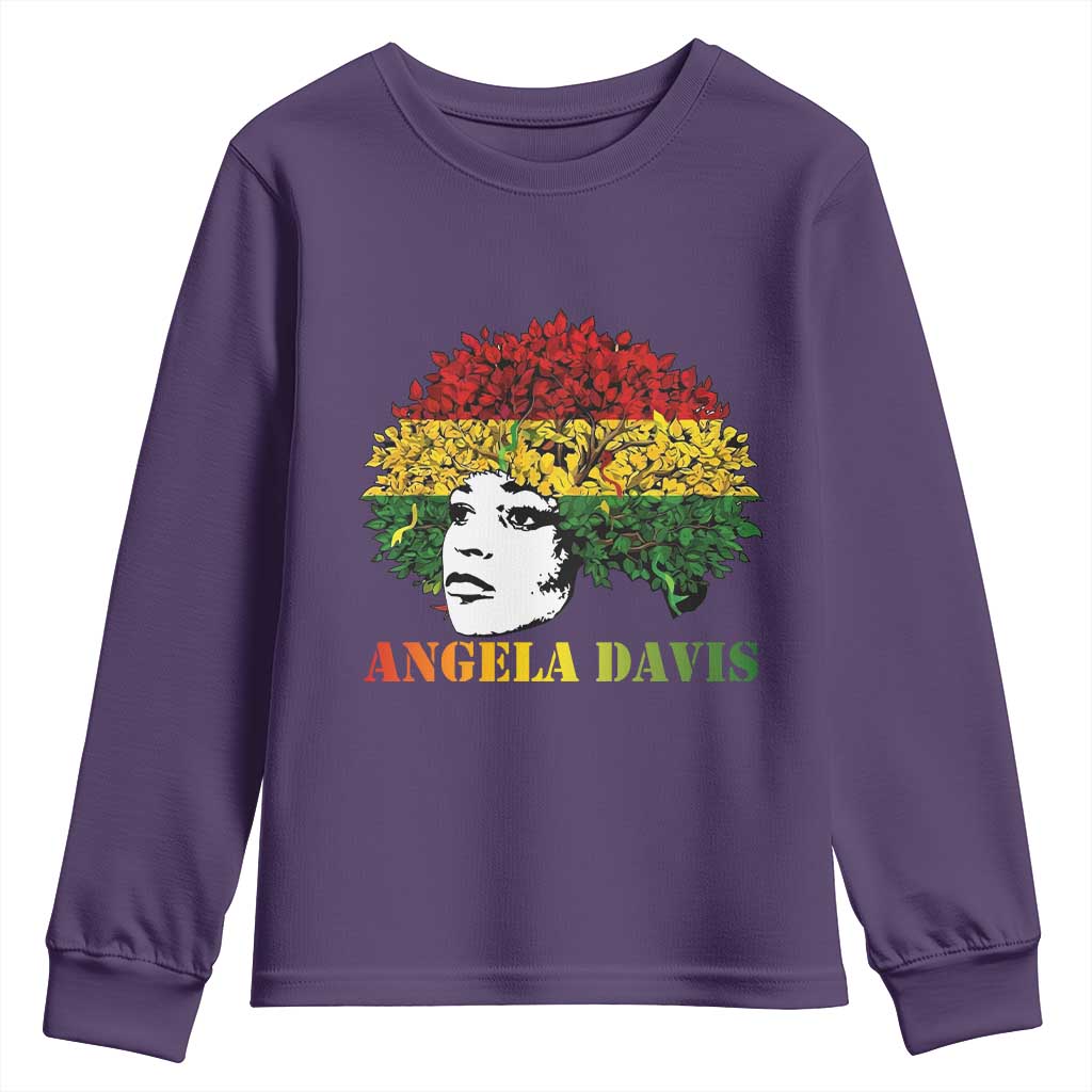 Angela Davis Youth Sweatshirt Black History Month TS14 Purple Print Your Wear