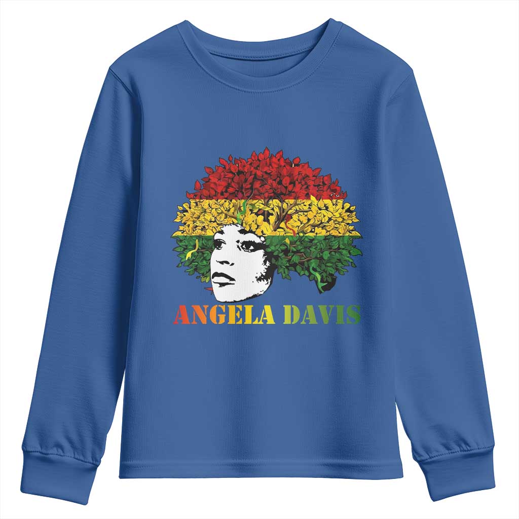 Angela Davis Youth Sweatshirt Black History Month TS14 Royal Blue Print Your Wear