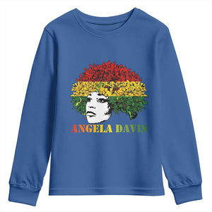 Angela Davis Youth Sweatshirt Black History Month TS14 Royal Blue Print Your Wear